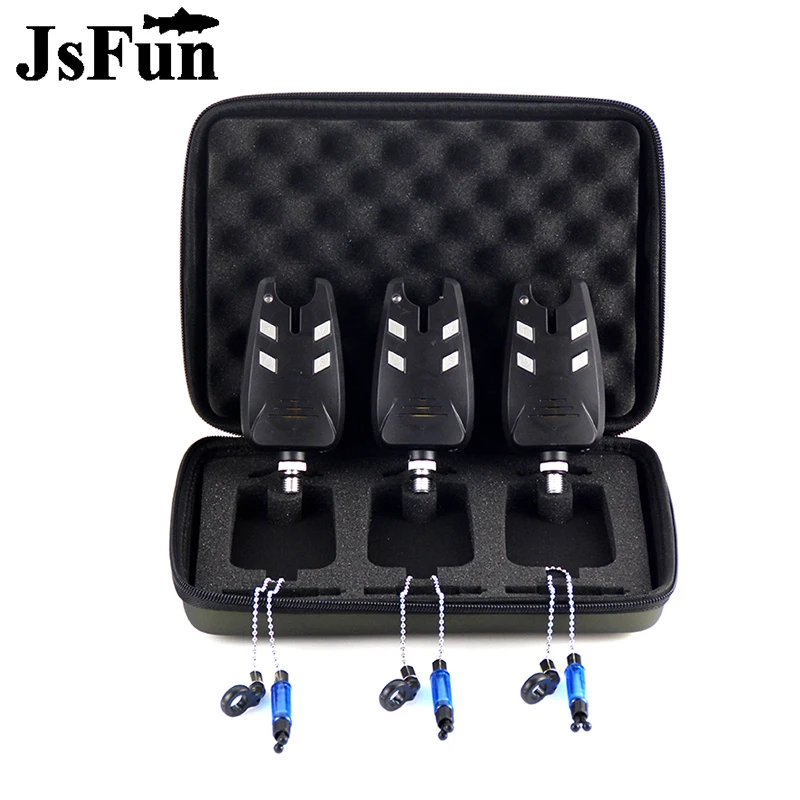 Fishing Boat Gps - JSFUN 3 個の鯉釣りアラームとスインガーインジケーターセット釣りハンガースインガー感度バイトアラームタックルジッパーケース付き